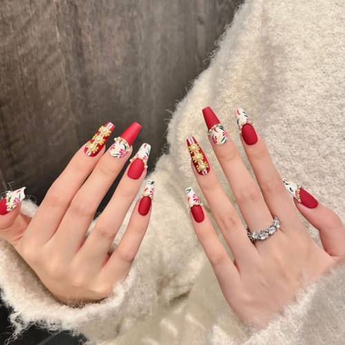 Fashion Long Handmade Press-On Nails For Women BVNL-53