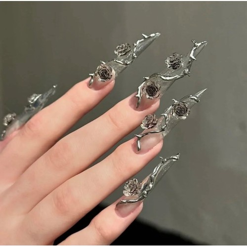 Fashion Long Handmade Press-On Nails For Women BVNL-55