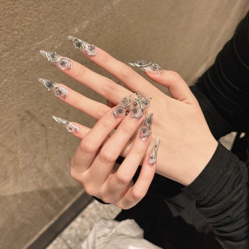 Fashion Long Handmade Press-On Nails For Women BVNL-55