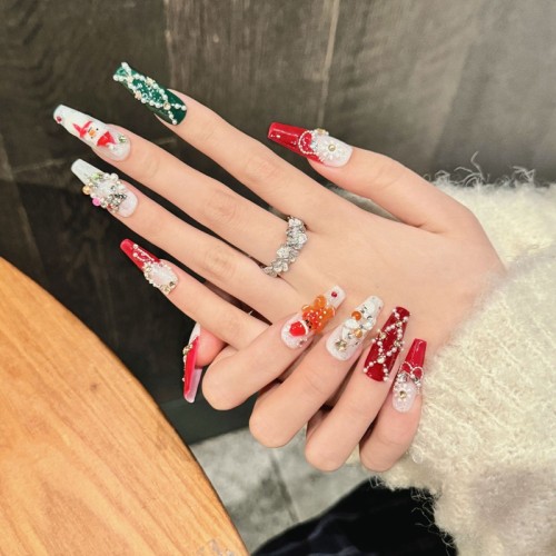 Fashion Long Handmade Press-On Nails For Women BVNL-56