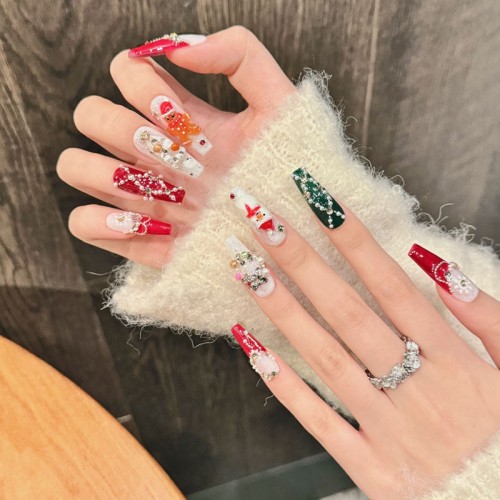 Fashion Long Handmade Press-On Nails For Women BVNL-56