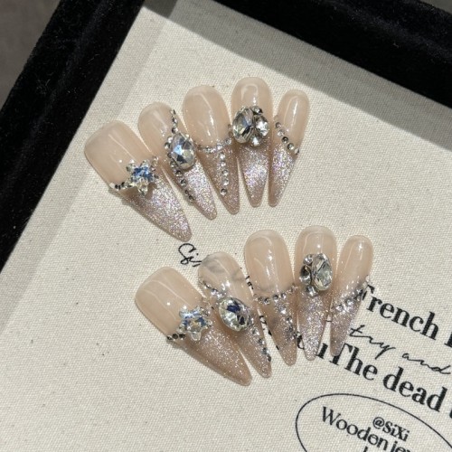 Fashion Long Handmade Press-On Nails For Women BVNL-57