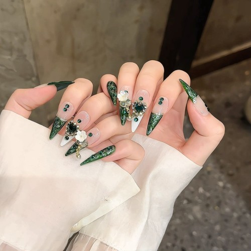 Fashion Long Handmade Press-On Nails For Women BVNL-58