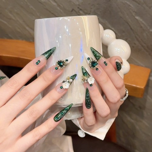 Fashion Long Handmade Press-On Nails For Women BVNL-58