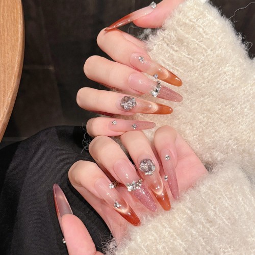 Fashion Long Handmade Press-On Nails For Women BVNL-59