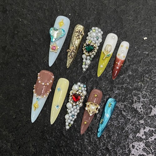 Fashion Long Handmade Press-On Nails For Women BVNL-62