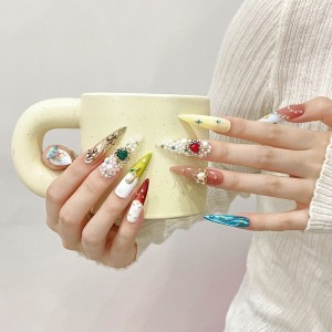 Fashion Long Handmade Press-On Nails For Women BVNL-62 