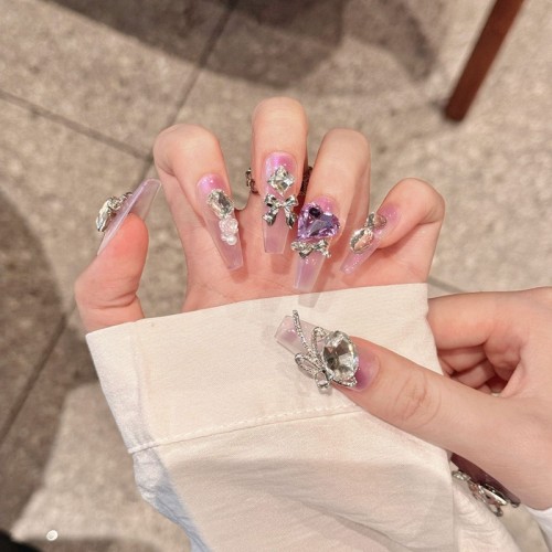 Fashion Long Handmade Press-On Nails For Women BVNL-64