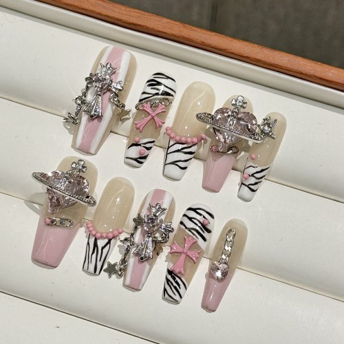 Fashion Long Handmade Press-On Nails For Women BVNL-65