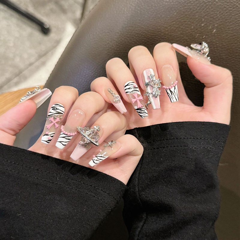 Fashion Long Handmade Press-On Nails For Women BVNL-65 