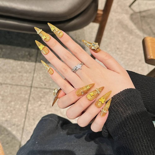 Fashion Long Handmade Press-On Nails For Women BVNL-66