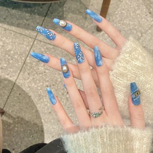 Fashion Long Handmade Press-On Nails For Women BVNL-67 