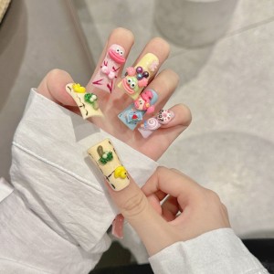 Fashion Long Handmade Press-On Nails For Women BVNL-69 