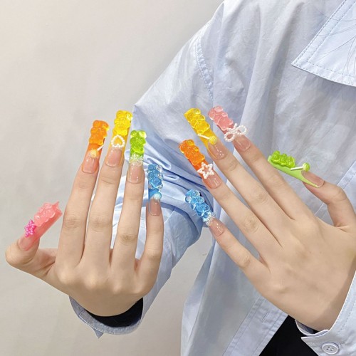 Fashion Long Handmade Press-On Nails For Women BVNL-71