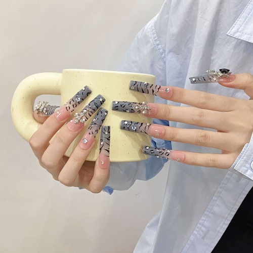 Fashion Long Handmade Press-On Nails For Women BVNL-72