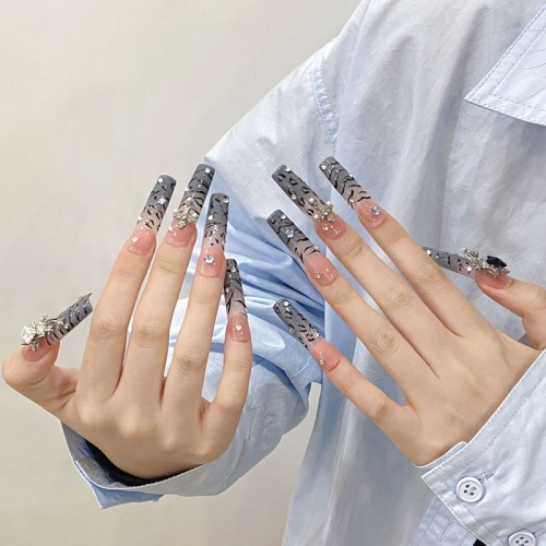 Fashion Long Handmade Press-On Nails For Women BVNL-72