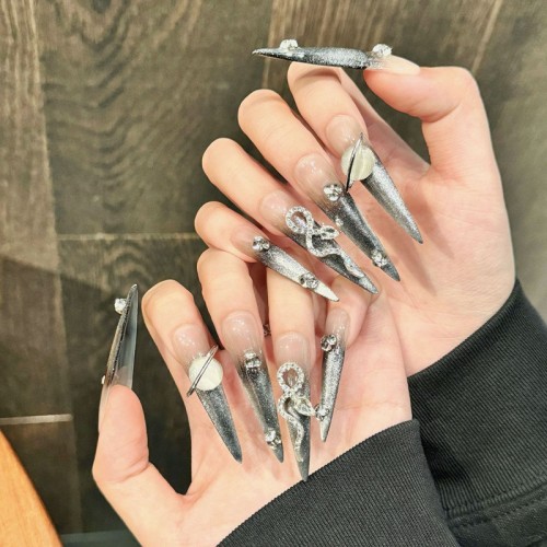 Fashion Long Handmade Press-On Nails For Women BVNL-74