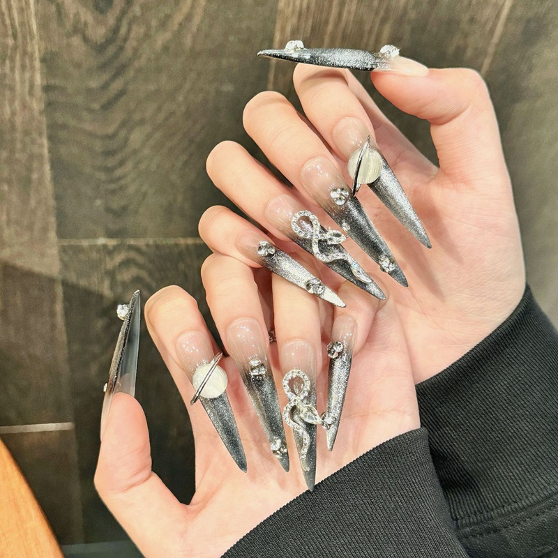 Fashion Long Handmade Press-On Nails For Women BVNL-74 