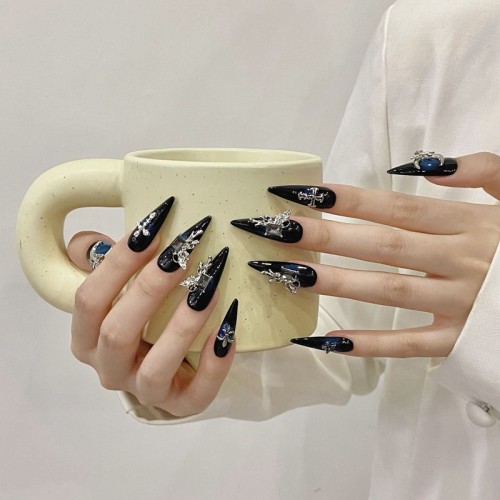 Fashion Long Handmade Press-On Nails For Women BVNL-76