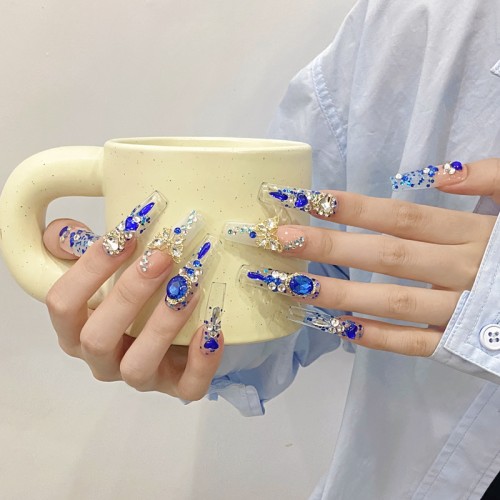 Fashion Long Handmade Press-On Nails For Women BVNL-78