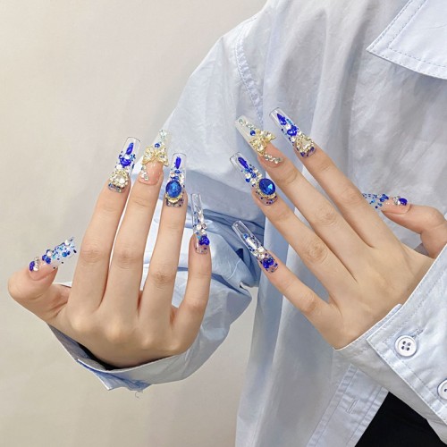 Fashion Long Handmade Press-On Nails For Women BVNL-78