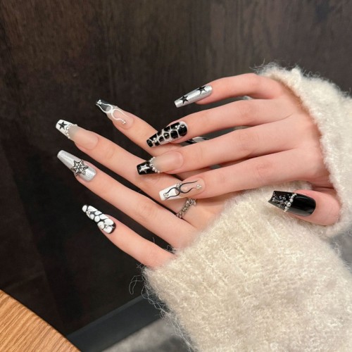 Fashion Long Handmade Press-On Nails For Women BVNL-79