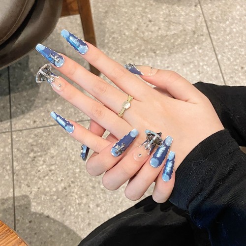 Fashion Long Handmade Press-On Nails For Women BVNL-82