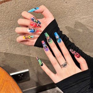 Fashion Long Handmade Press-On Nails For Women BVNL-84 