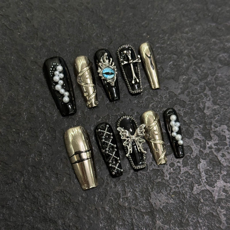 Fashion Long Handmade Press-On Nails For Women BVNL-86 