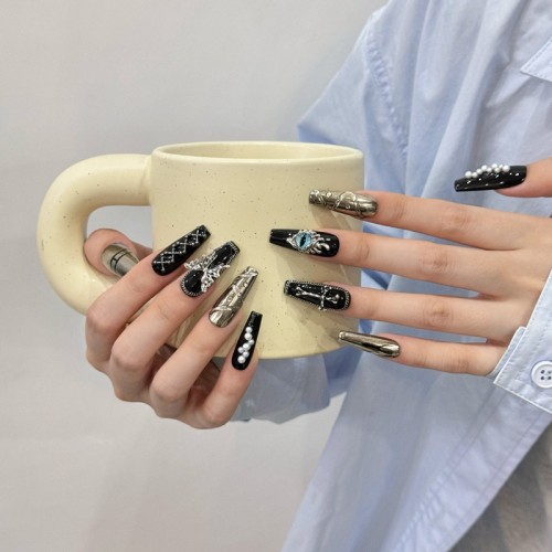 Fashion Long Handmade Press-On Nails For Women BVNL-86