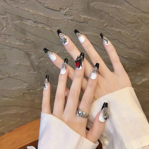 Fashion Long Handmade Press-On Nails For Women BVNL-87