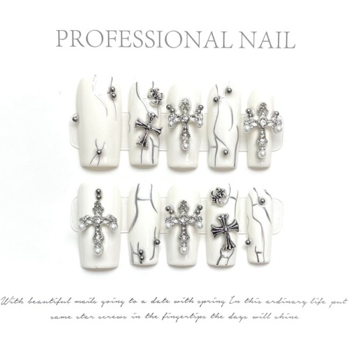 Fashion Long Handmade Press-On Nails For Women BVNL-88