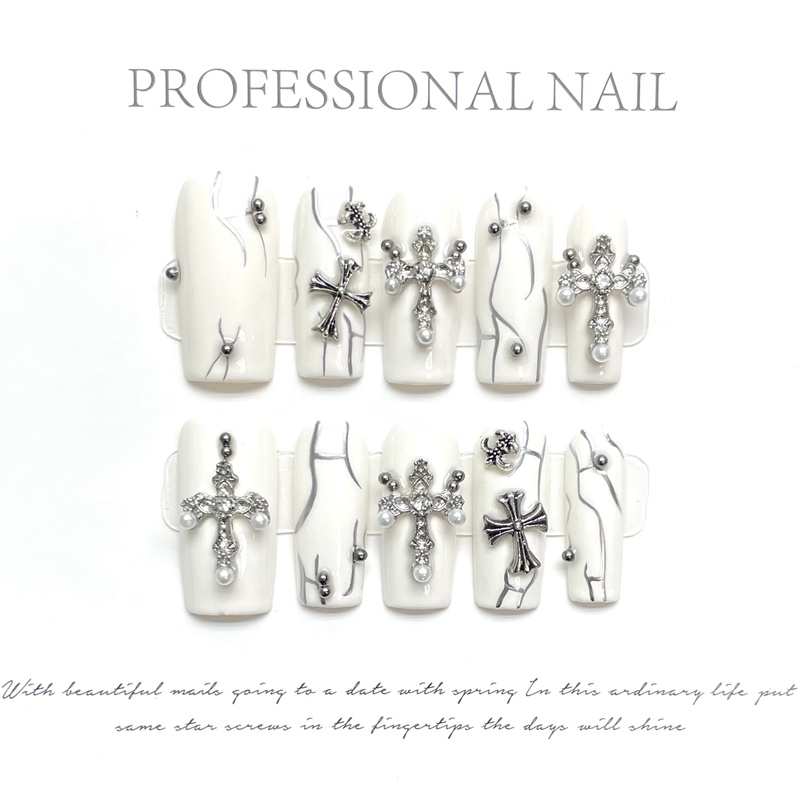 Fashion Long Handmade Press-On Nails For Women BVNL-88 