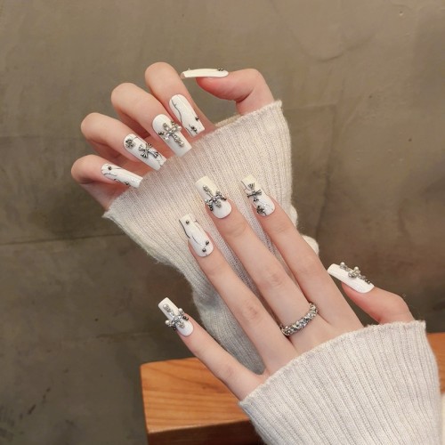 Fashion Long Handmade Press-On Nails For Women BVNL-88