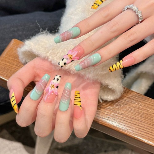 Fashion Long Handmade Press-On Nails For Women BVNL-89