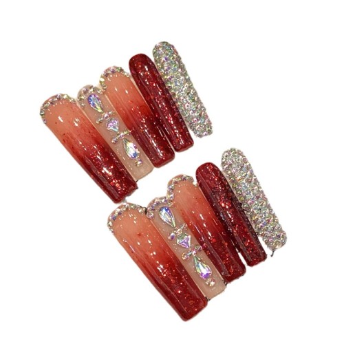 Fashion Long Handmade Press-On Nails For Women BVNL-90