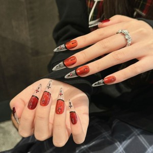 Fashion Long Handmade Press-On Nails For Women BVNL-91 