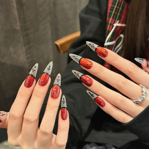 Fashion Long Handmade Press-On Nails For Women BVNL-91