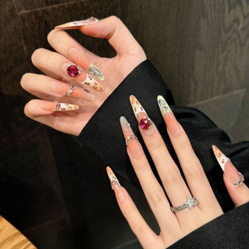 Fashion Long Handmade Press-On Nails For Women BVNL-97