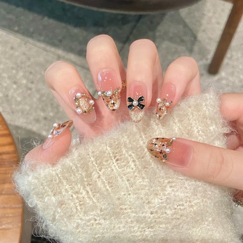 Fashion Medium Handmade Press-On Nails For Women BVNM-03