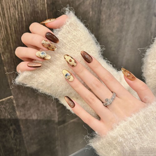 Fashion Medium Handmade Press-On Nails For Women BVNM-05