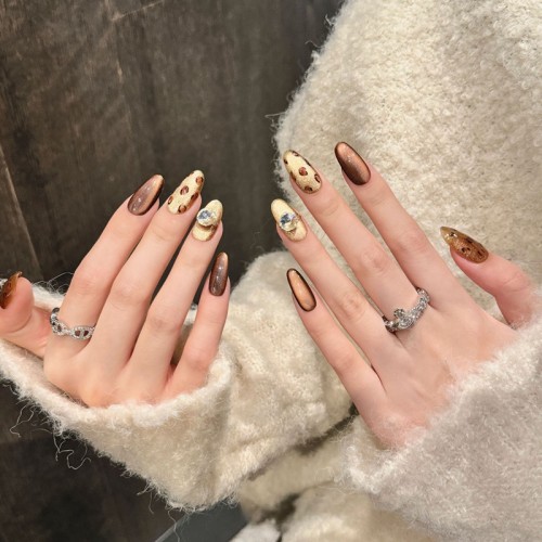 Fashion Medium Handmade Press-On Nails For Women BVNM-05