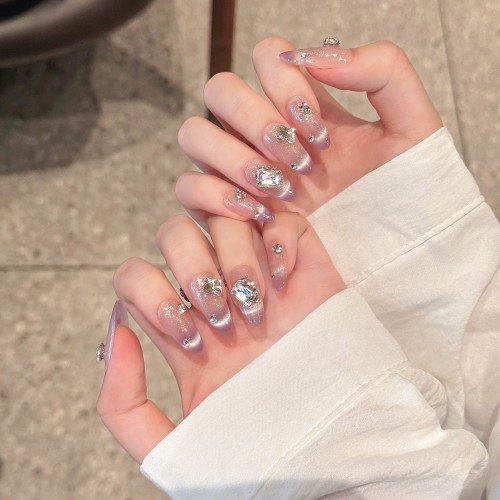 Fashion Medium Handmade Press-On Nails For Women BVNM-102