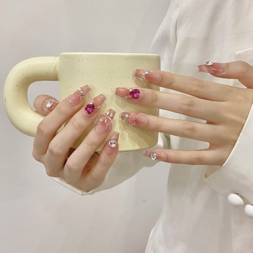 Fashion Medium Handmade Press-On Nails For Women BVNM-103