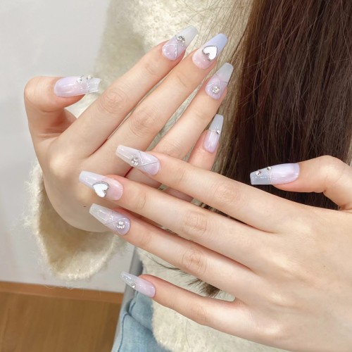 Fashion Medium Handmade Press-On Nails For Women BVNM-104