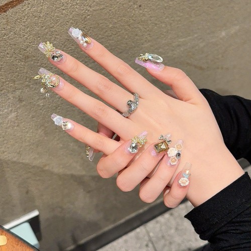 Fashion Medium Handmade Press-On Nails For Women BVNM-105