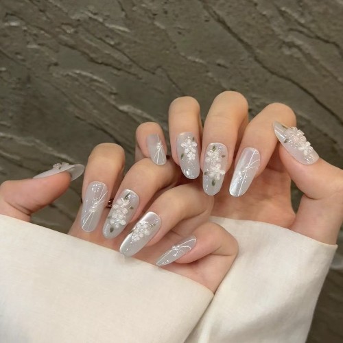 Fashion Medium Handmade Press-On Nails For Women BVNM-107