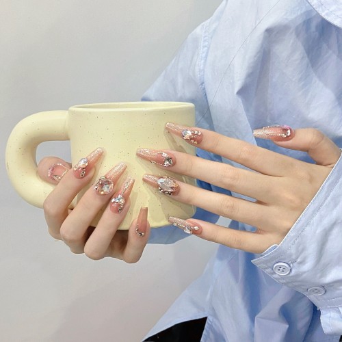 Fashion Medium Handmade Press-On Nails For Women BVNM-109