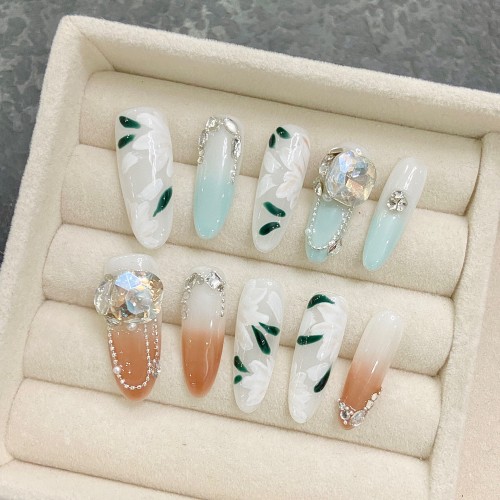 Fashion Medium Handmade Press-On Nails For Women BVNM-111