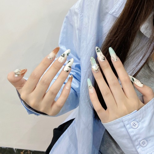 Fashion Medium Handmade Press-On Nails For Women BVNM-111